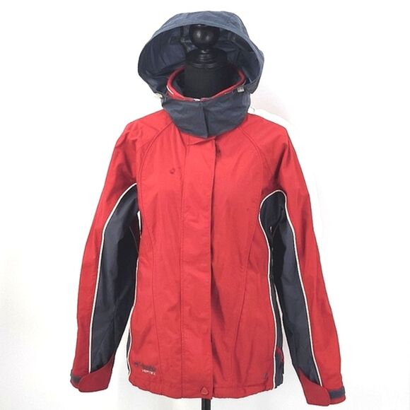 Vintage Columbia Vertex Omni-Shield Windbreaker Jacket Women's Medium Red Grey - Picture 1 of 16